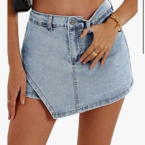 Light Washed Denim Skort